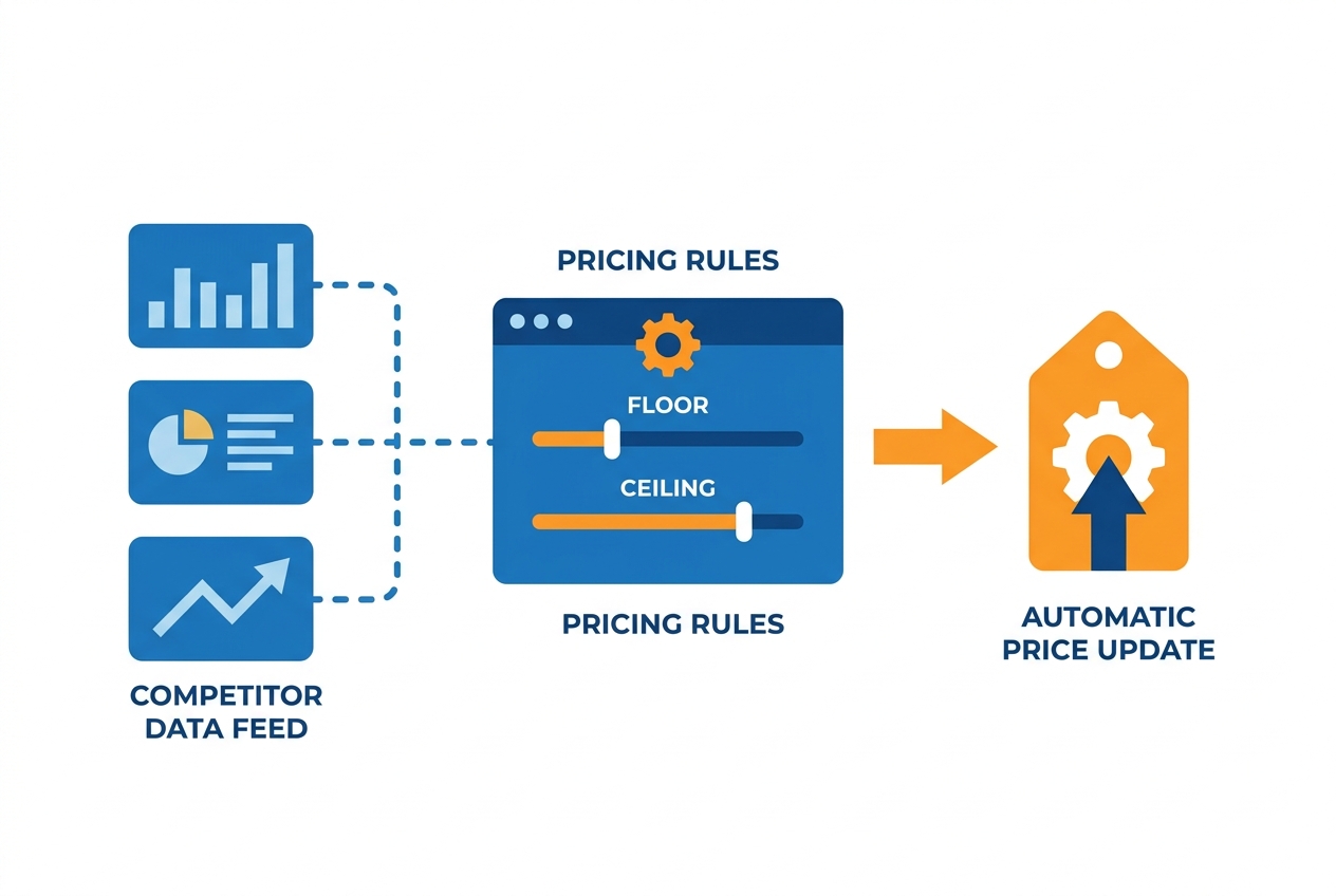 Implementing dynamic pricing: competitor data, rules and automated repricing