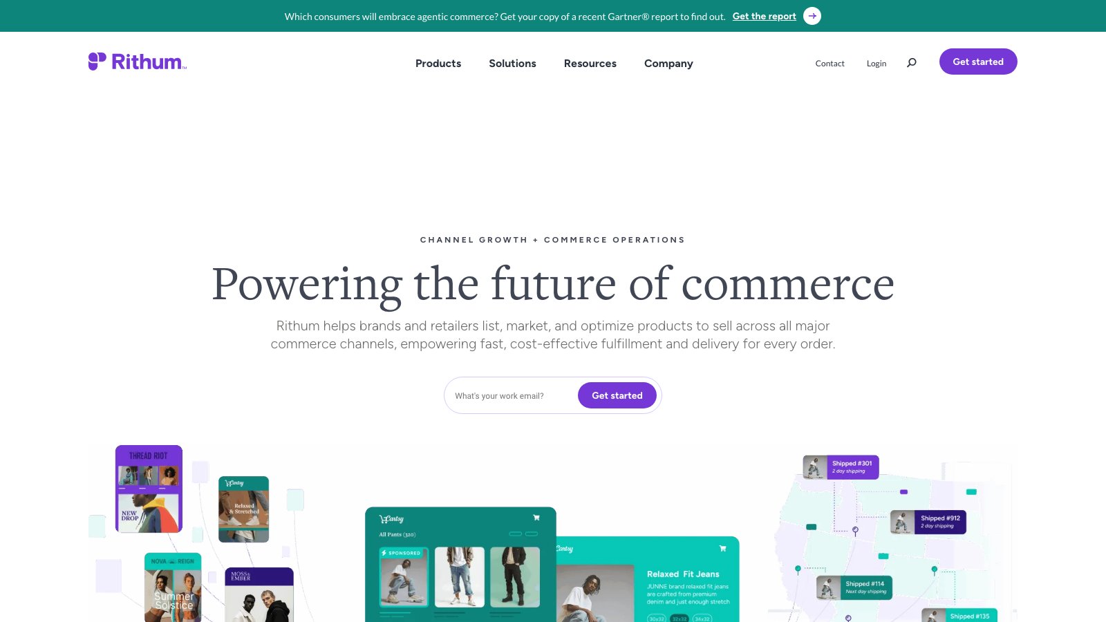 Rithum homepage — commerce network and product feed platform, formerly ChannelAdvisor