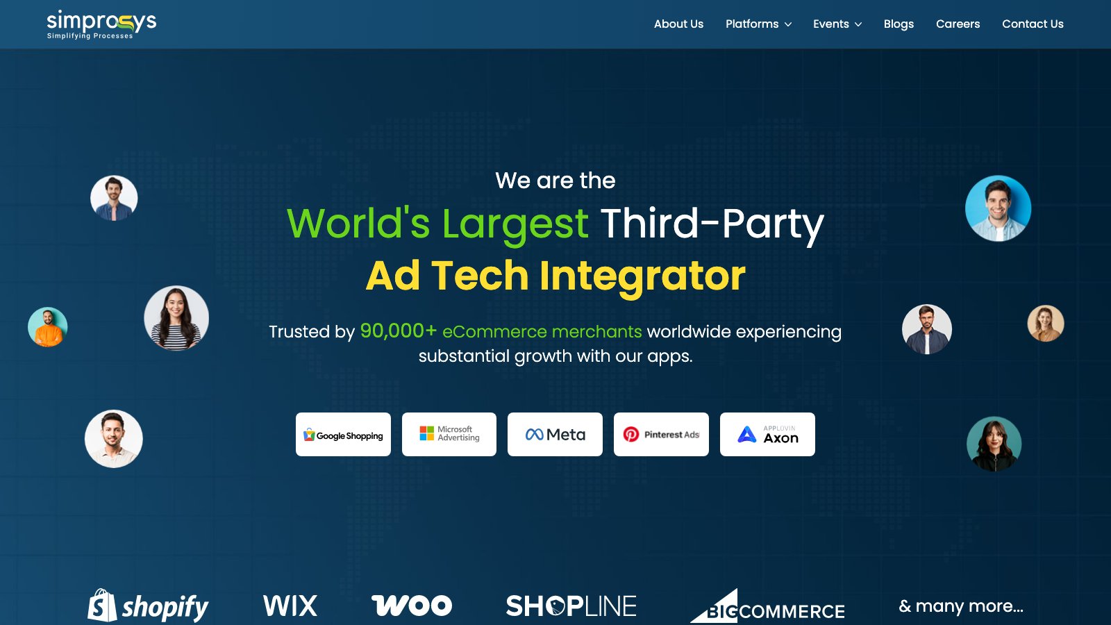 Simprosys homepage — Google Shopping Feed app for Shopify and other platforms
