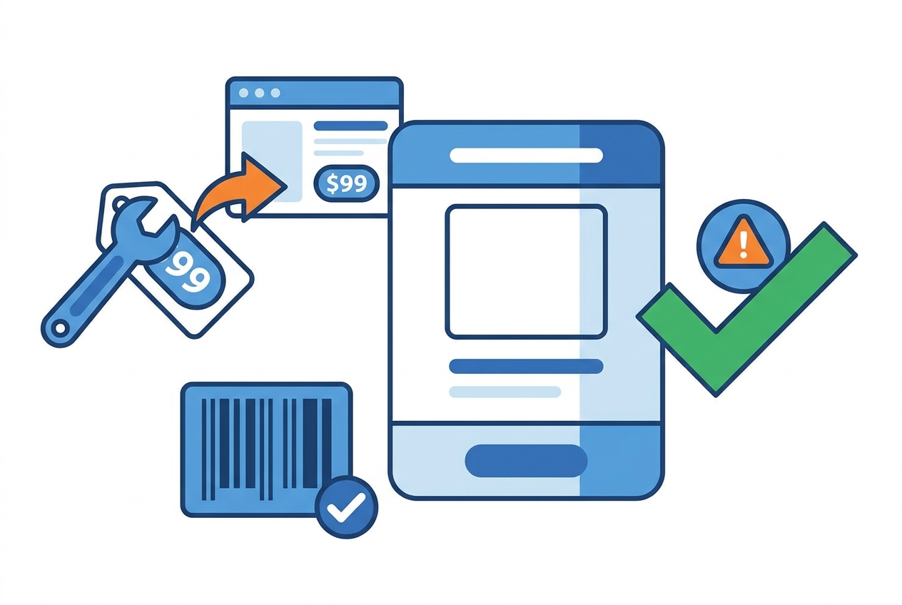 Fixing Google Merchant Center disapprovals: consistent price, identifiers, images, shipping and business data
