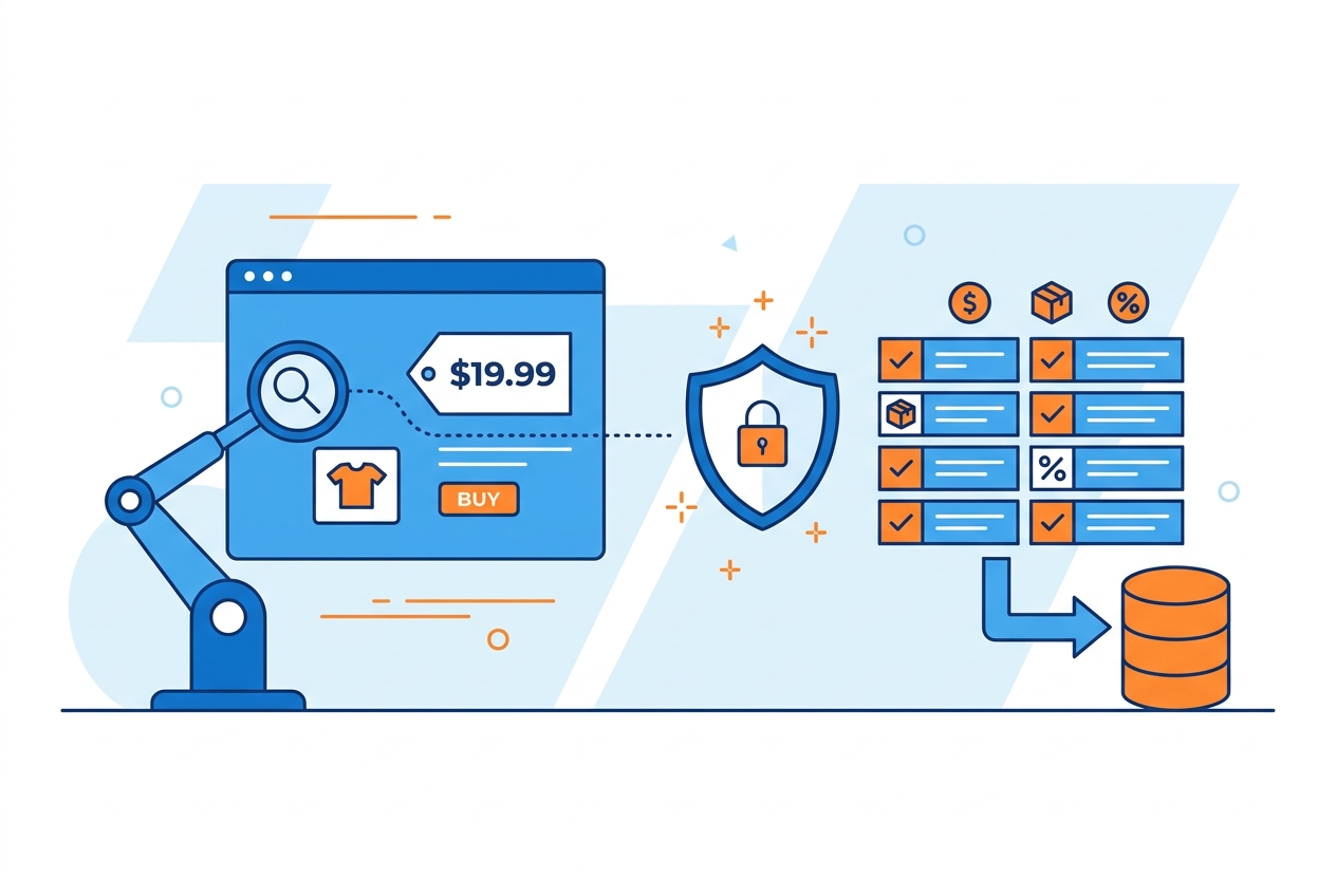 How price scraping works: a crawler reading prices into structured data