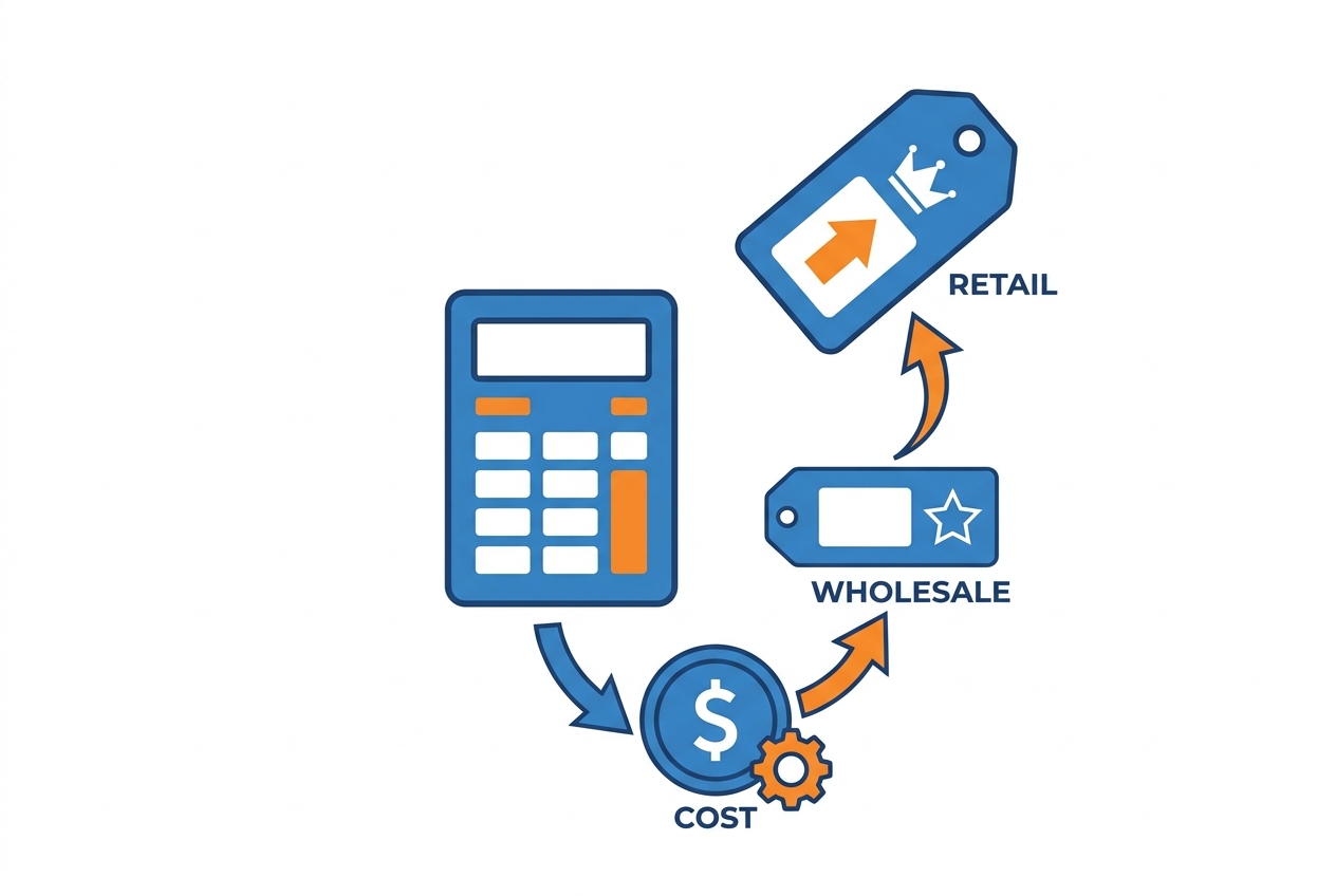 Calculating wholesale and retail price from cost and markup